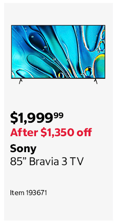 Sony 85” Bravia 3 TV