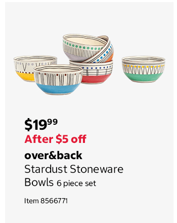 over&back Stardust Stoneware Bowls 6 piece set