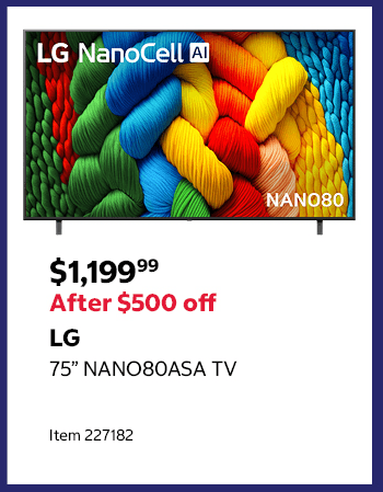 LG 75” NANO80ASA TV