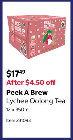 Peek A Brew Lychee Oolong Tea 12 x 350ml