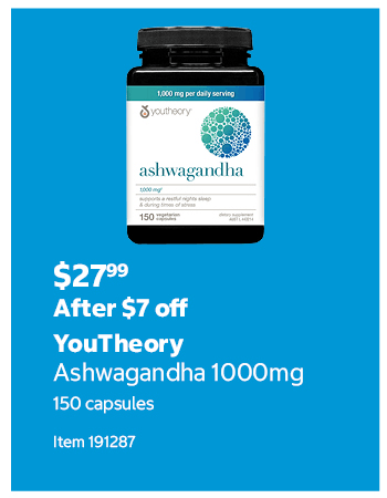 YouTheory Ashwagandha 1000mg 150 capsules