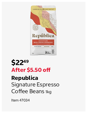 Republica Signature Espresso Coffee Beans 1kg
