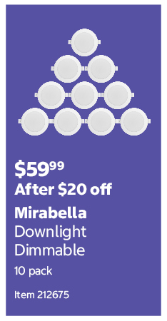 Mirabella Downlight Dimmable 10 pack