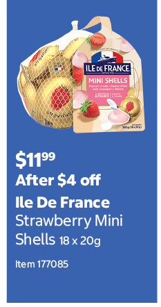 Ile De France Strawberry Mini Shells 18 x 20g