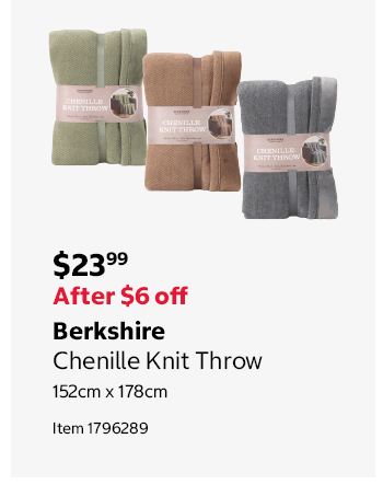 Berkshire Chenille Knit Throw 152cm x 178cm