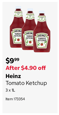 Heinz Tomato Ketchup 3 x 1L