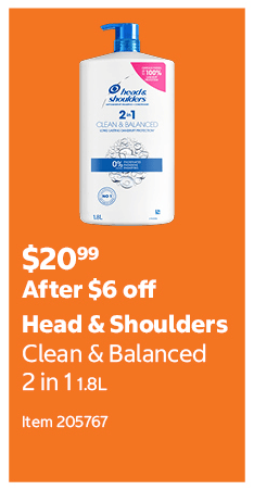 Head & Shoulders Clean & Balanced 2 in 1 1.8L