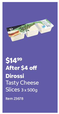 Dirossi Tasty Cheese Slices 3 x 500g