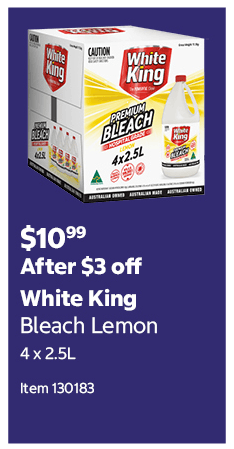 White King Bleach Lemon 4 x 2.5L