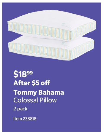 Tommy Bahama Colossal Pillow 2 pack