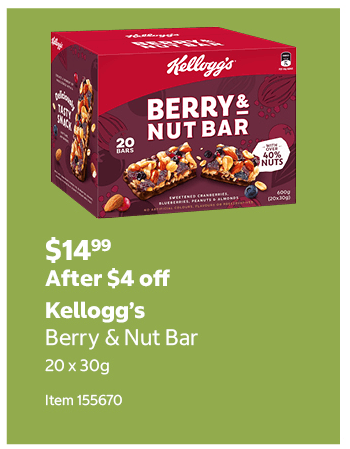 Kellogg’s Berry & Nut Bar 20 x 30g