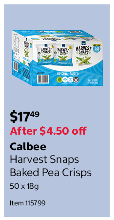 Calbee Harvest Snaps Baked Pea Crisps 50 x 18g