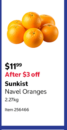 Sunkist Navel Oranges 2.27kg Item 256466