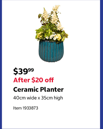 Ceramic Planter 40cm wide x 35cm high Item 1933873