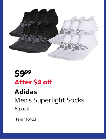 Adidas Men’s Superlight Socks 6 pack Item 116163