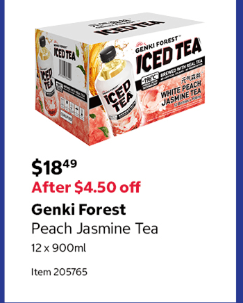 Genki Forest Peach Jasmine Tea 12 x 900ml Item 205765