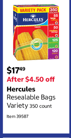 Hercules Resealable Bags Variety 350 count Item 39587