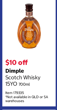 Dimple Scotch Whisky 15YO 700ml Item 179335 *Not available in QLD or SA warehouses