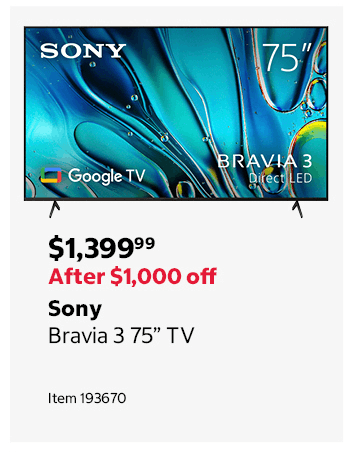 Sony Bravia 3 75” TV