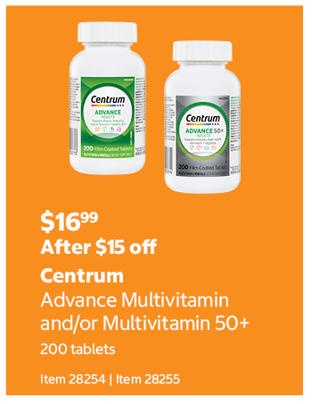 Centrum Advance Multivitamin and/or Multivitamin 50+ 200 tablets