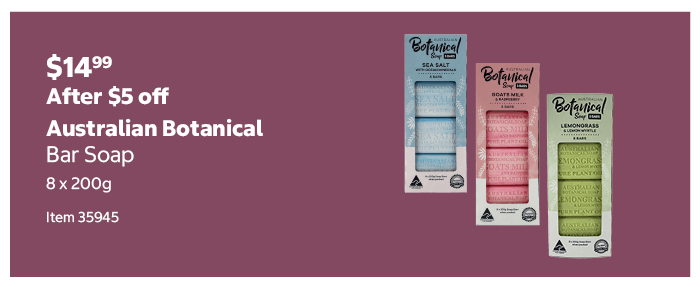 Australian Botanical Bar Soap 8 x 200g