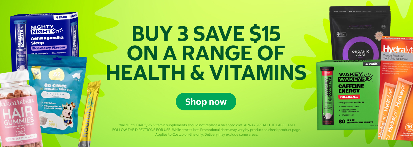 Buy 3 save $15 on range of Health & Vitamins