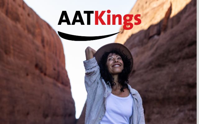 AAT Kings logo - woman in Australia outback