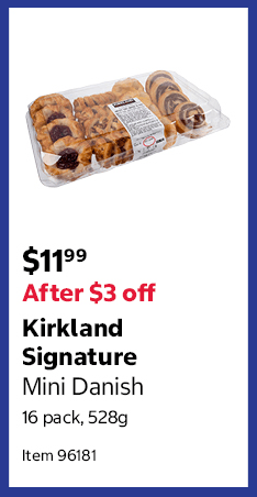 Kirkland Signature Mini Danish 16 pack, 528g