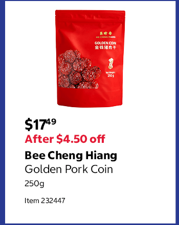 Bee Cheng Hiang Golden Pork Coin 250g