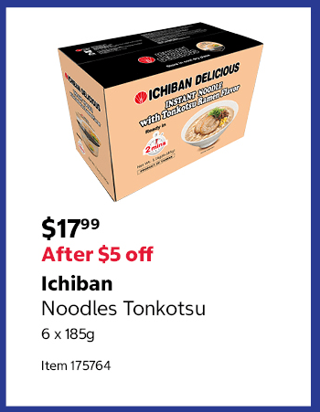 Ichiban Noodles Tonkotsu 6 x 185g