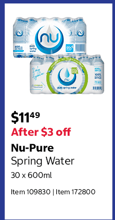 Nu-Pure Spring Water 30 x 600ml