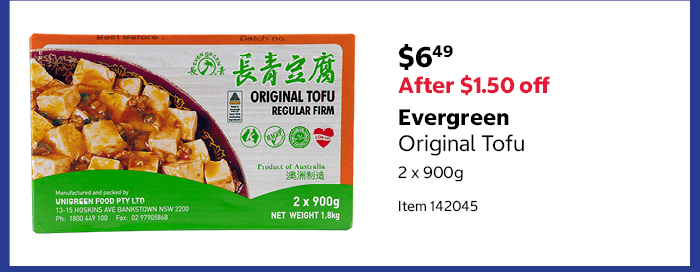 Evergreen Original Tofu 2 x 900g