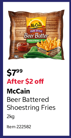McCain Beer Battered Shoestring Fries 2kg