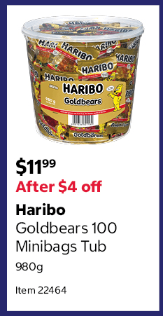 Haribo Goldbears 100 Minibags Tub 980g