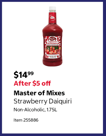 Master of Mixes Strawberry Daiquiri Non-Alcoholic, 1.75L