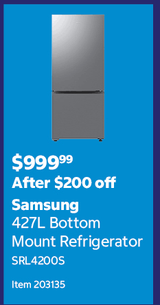 Samsung 427L Bottom Mount Refrigerator SRL4200S