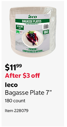 Ieco Bagasse Plate 7” 180 count