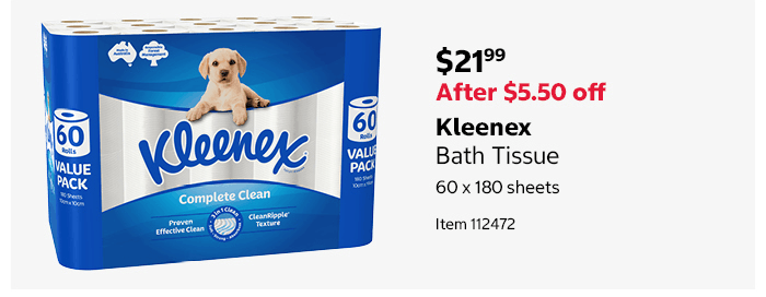 Kleenex Bath Tissue 60 x 180 sheets Item 112472