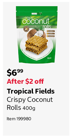 Tropical Fields Crispy Coconut Rolls 400g Item 199980