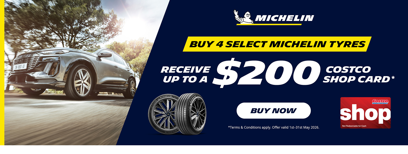 Buy 4 select Michelin Tyres, Receive up to $200 Costco shopcard
