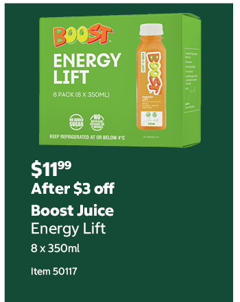 Boost Juice Energy Lift 8 x 350ml Item 50117