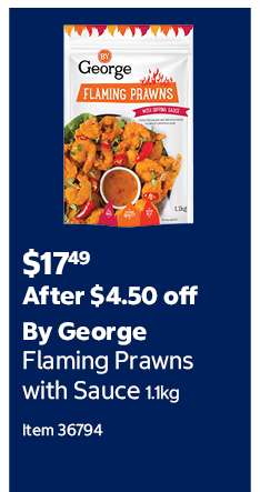 By George Flaming Prawns with Sauce 1.1kg Item 36794