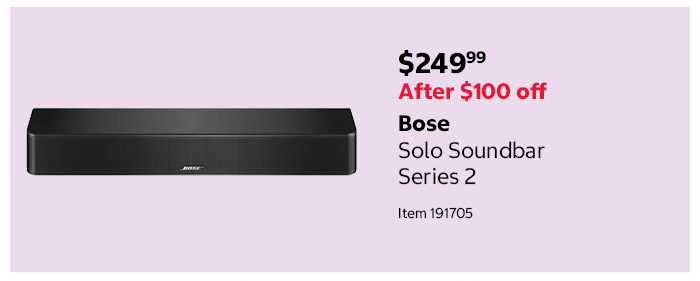 Bose Solo Soundbar Series 2 Item 191705