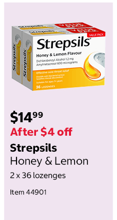 Strepsils Honey & Lemon 2 x 36 lozenges Item 44901