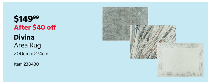 Divina Area Rug 200cm x 274cm Item 238480