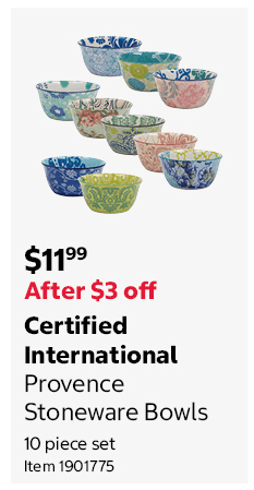 Certified International Provence Stoneware Bowls 10 piece set Item 1901775