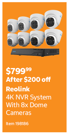 Reolink 4K NVR System With 8x Dome Cameras Item 198186