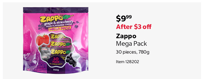 Zappo Mega Pack 30 pieces, 780g Item 128202
