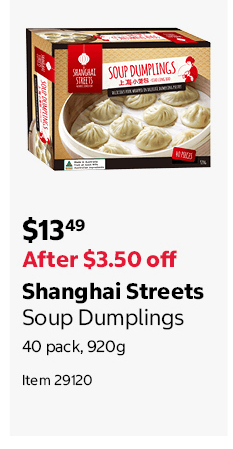 Shanghai Streets Soup Dumplings 40 pack, 920g Item 29120
