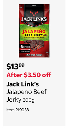 Jack Link’s Jalapeno Beef Jerky 300g Item 219038